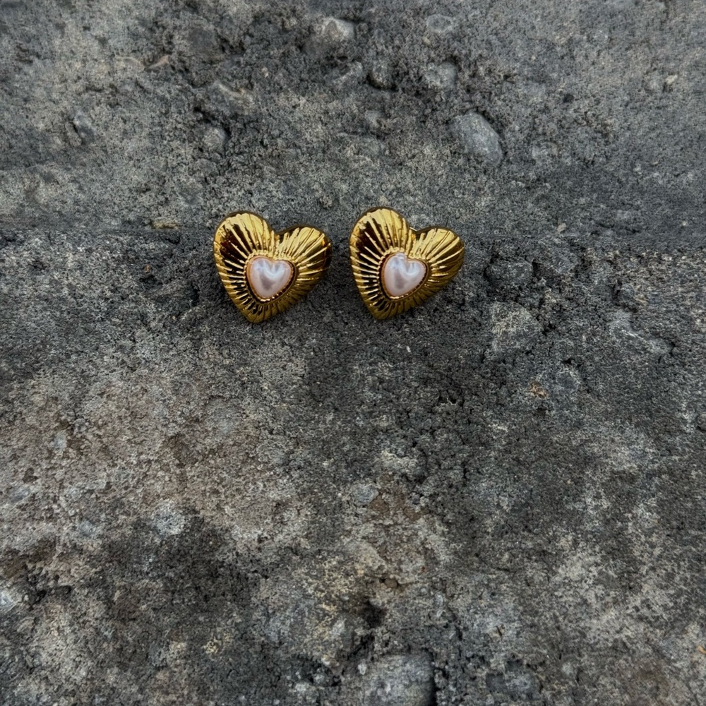 Gold Heart-Shaped Earrings